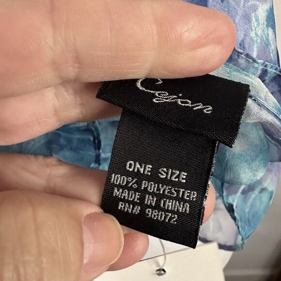 Cejon Blue Turquoise Oversize Wrap Scarf Rectangle One Size Summer Party NEW - Picture 3 of 4